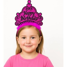 Akinco Fuşya Happy Birthday Prenses Tacı – Doğum Günü Taç Aksesuarı