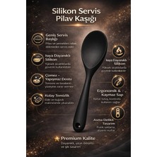Single ( 1 Adet ) Ultra Sert Uçlu Silikon Servis Pilav Kaşığı Yüksek Isıya Dayanıklı Yanmaz Yapışmaz