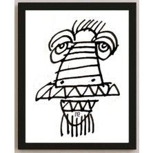 Karikatural Nezih Danyal Tipler Kişiye Özel Sertifikalı Sınırlı Fine Art Karikatür Baskı NTP00141