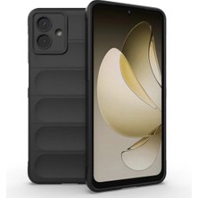 Bovinox Samsung Galaxy A07 Kılıfı Siyah Darbe Emici Puffer Tasarım Kamera Korumalı Silikon Şişme Görünümlü