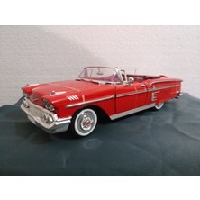Motormax 1958 Model Chevy Impala Metal Araba 1/24 Ölçek Kırmızı Kutulu Detaylı Tasarım