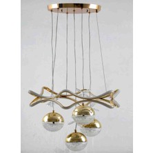 Roza Toprak aydınlatma 4 Toplu Modern Gold Kaplama LED Avize