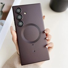 Bovinox Samsung Galaxy A16 Uyumlu Magsafe Mıknatıslı Lens Korumalı Mat Silikon Kılıf Darbe Emici