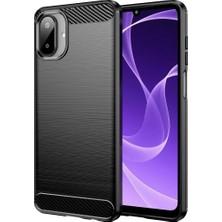 Bovinox Samsung Galaxy A07 Kılıf Karbon Fiber Darbe Emici Fırçalanmış Dokulu Esnek Silikon Arka Kapak