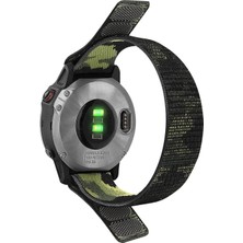 CaseOnn Garmin Forerunner 955 Kordon Hasır Kumaş Ultrafit Nylon Yedek Kayış Yeşil Siyah
