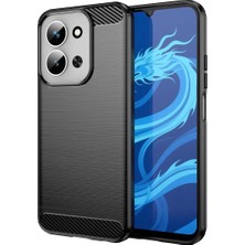 Bovinox Note 13 Pro 4g Kılıf Karbon Fiber Darbe Emici Fırçalanmış Dokulu Esnek Silikon Arka Kapak