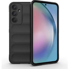 Bovinox Samsung Galaxy A55 Kılıfı Siyah Darbe Emici Puffer Tasarım Kamera Korumalı Silikon Şişme Görünümlü
