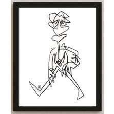 Karikatural Nezih Danyal Tipler Kişiye Özel Sertifikalı Sınırlı Fine Art Karikatür Baskı NTP00108