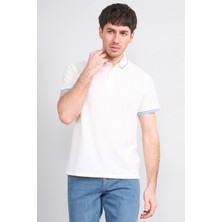 Çetinkaya Mentality 4558 Polo Yaka Regular Modelli T-Shirt Beyaz
