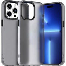 Bovinox iPhone 15 Pro Max Kılıf Parmak Izi Yapmaz Buzlu Şeffaf Ince Tasarım Minimalist Tasarım
