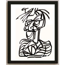 Karikatural Nezih Danyal Tipler Kişiye Özel Sertifikalı Sınırlı Fine Art Karikatür Baskı NTP00126