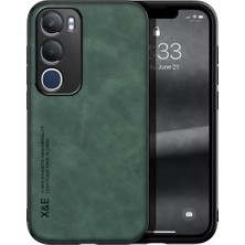 Bovinox Vivo Y19S Kamera Korumalı Kılıf Deri Görünümlü Tam Koruma Vintage Premium Deri Lansman Kılıf