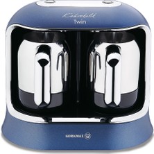 Korkmaz Kahvekolik Twin Otomatik Kahve Makinesi 1100 ml Mavi Renkli Paslanmaz Çelik Cezve