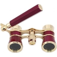 Nefis Işlemeli, Tiyatro / Opera Dürbünü 3X25 Prinç Metal Kaplamalı Retro Kahverengi ( Lisinya )