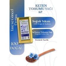 Oiliva Soğuk Sıkım Keten Tohumu Yağı 1 Litre Teneke %100 Saf Doğal Katkısız