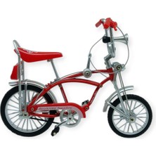 Model Araçlar -1:8 Metal Retro Pinokyo Bisiklet - Die -Cast 17 cm - Kırmızı (Lisinya)