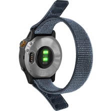 CaseOnn Garmin Fenix 6 Kordon Hasır Kumaş Ultrafit Nylon Yedek Kayış Gri