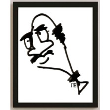 Karikatural Nezih Danyal Tipler Kişiye Özel Sertifikalı Sınırlı Fine Art Karikatür Baskı NTP00145