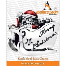 Kızak Noel Baba Charm / Gümüş Kaplama