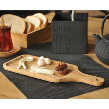 Bambum Gibra - Doğal Bambu Kulplu Servis Tahtası – Kahvaltı ve Çay Sunum Tabağı
