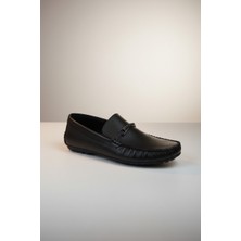 Modayak Modesa Siyah Tokalı Hakiki Deri Ayakkabı