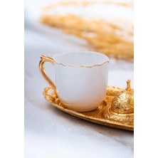 Acar Ayla 2 Kişilik Yuvarlak Tepsili Sunum Kahve Fincanı Takımı - 90 ml