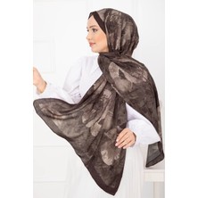 Msc Çiçek Desen Bambu Şal Serisi Kahve