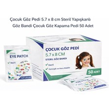 Uslucan Alışveriş Çocuk Göz Pedi 5.7 x 8 cm Steril Yapışkanlı Göz Bandı Çocuk Göz Kapama Pedi 50 Adet 1 Kutu