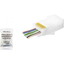 MiraLive Cat6 Ez RJ45 Konnektör - 100 Adet Beyaz / Ekonomik Poşet Paket ND2414