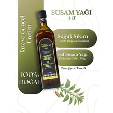 Oiliva Soğuk Sıkım Susam Yağı 1 Litre Cam Şişe %100 Saf Doğal Katkısız