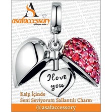 Kalp Içinde Seni Seviyorum Sallantılı Charm / Gümüş Kaplama