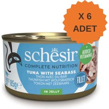 Schesir Jelly Ton Balığı ve Levrek Jöle Içinde Yetişkin Kedi Konservesi 85GR x 6 Adet