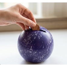 Mask Atölye El Yapımı Seramik Küre Kırılabilir ve Alt Kapaklı Tekrar Kullanılabilir Kumbara