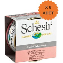 Schesir Somonlu Pişirme Suyunda Yetişkin Kedi Konservesi 85GR x 6 Adet