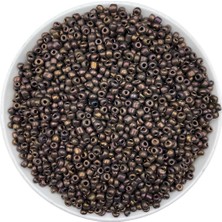 Hedef Bijuteri 50 Gram Kahverengi Renk Mat Yapılı Cam Kum Boncuk Plastik Takı Yapım Boncuğu