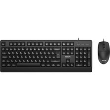 Philips SPT6247 Kablolu Türkçe Q Klavye ve Mouse Seti Siyah