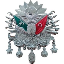 Asiltech Osmanlı Devlet Arması Vidalı Kabartma Logo Büyük 12X11CM Krom
