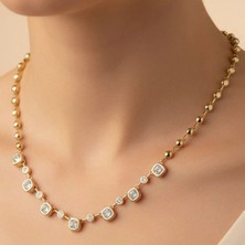 Xuping Jewelry Nokta Model  Zirkon Taşlı Kolye