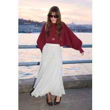 Emnora Balon Kol Premium Poplin Gömlek Bordo