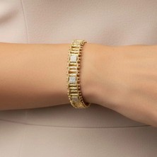 Xupıng Jewelry Nokta Model Kare Zirkon Taşlı Bileklik