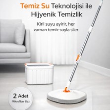 Moppak Mop Temizlik Seti Temiz&kirli Su Ayrımı Mikrofiber Kare Başlık