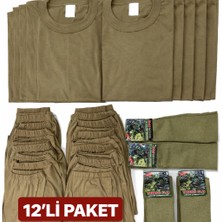 Mercantex Asker Iç Çamaşır Fanila Takımı 12LI ve Çorap Boxer