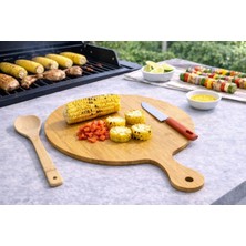 Bm House Bmhouse Bambu Kesme Tahtası Bıçak ve Kepçe Seti Kılıflı Bıçaklı Doğrama Tahtası