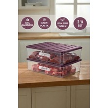 Selka Home 2 Adet 4 Lt. Nora Organizer Buzdolabı Buzluk Düzenleyici Saklama Kabı