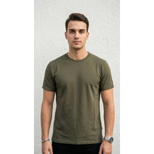 Plus Scorpion Erkek Slim Fit Basic Tişört – Bisiklet Yaka, Düz Kumaş, Yazlık Model