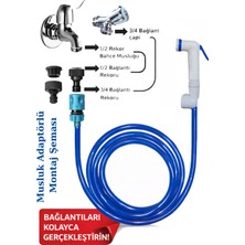 Plasyay Düz Hortumlu Tekne Yat Yıkama ve Sulama Hortumu Şattaf Başlıklı Setler 3.5 Metre