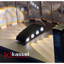 Kassel Aydınlatma 15 W Cata Haiti Iki Yönlü Dışmekan 8 LED Li Duvar Aplik Amber Renk Siyah IP44 CT-8013A