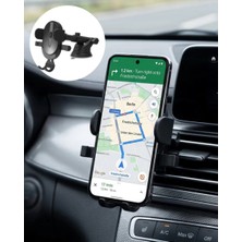 Eilo Luxe Araç Havalandırma Telefon Tutucu 360 Derece Döner Otomatik Kilitli Stand - AA002C-68ABM1