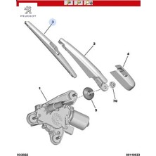 Arka Silecek Süpürgesi C3 Aırcross   Peugeot YQ00056480
