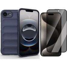 Vendas Zore iPhone 16E Kılıf Esnek Tpu Oyuklu Arka Yüzey Tasarımlı Zore Etnik Silikon Kapak + Hayalet Cam Ekran Koruyucu